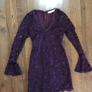 ASTR the Label Juliette Wine Lace Dress XS